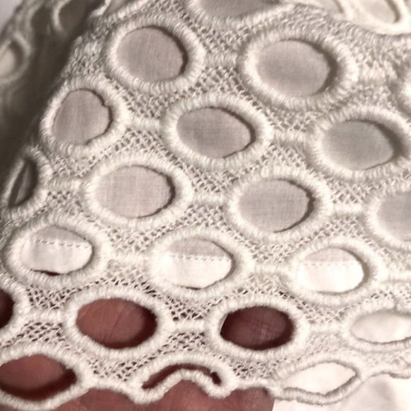J. McLaughlin Skirt NWT Adele Cotton Eyelet Soft White Fully Lined Size 10 - Picture 5 of 10